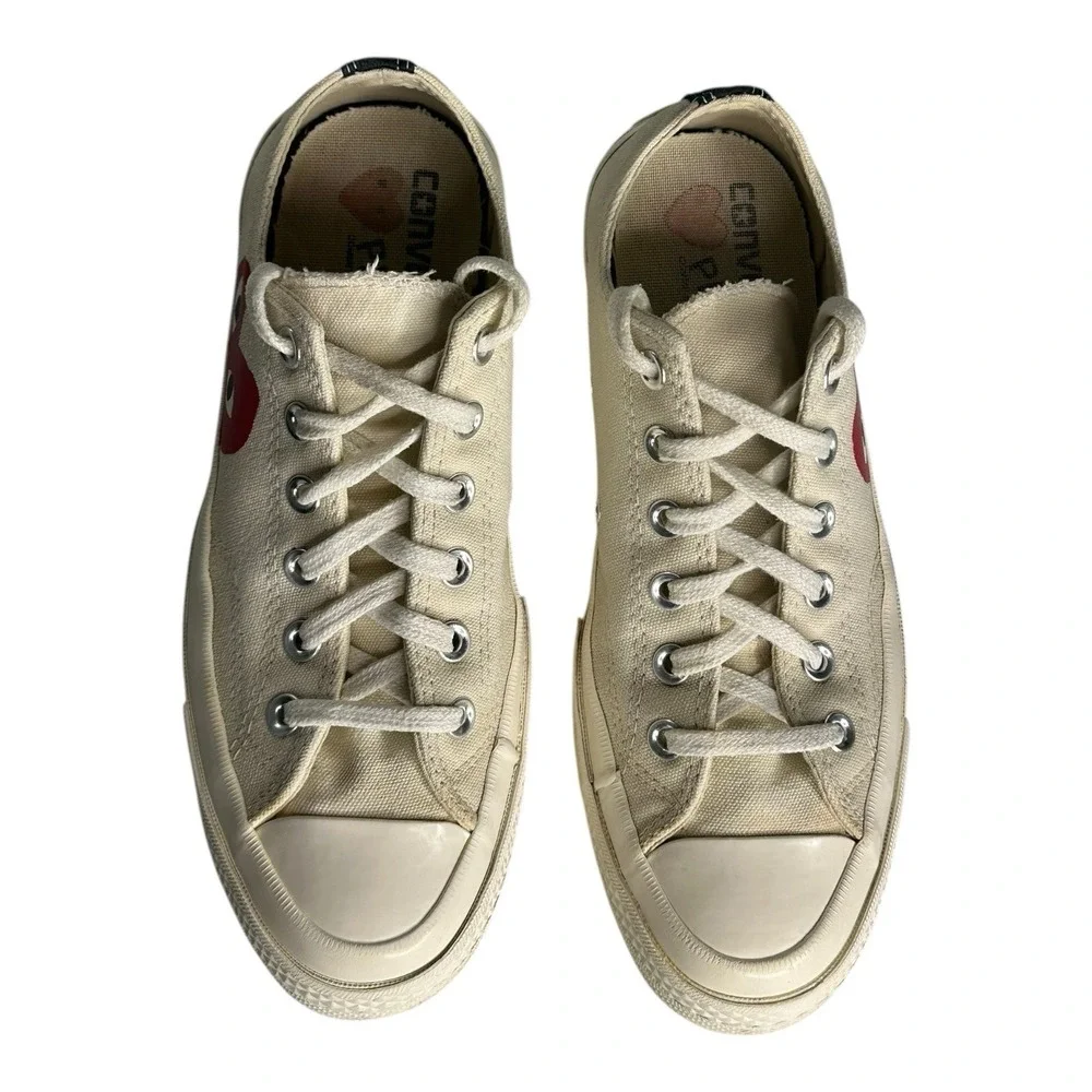 Converse x Play Comme des Garcons Hidden Heart Low Top Beige Sneakers Women's  7